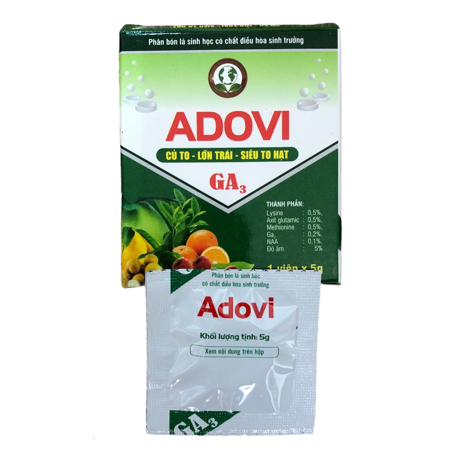 Viên sủi GA3 giúp To củ, lớn trái, siêu to hạt, kích rễ, đẻ nhánh, thân lá phát triển mạnh - GA3 1 viên 5gr pha bình 25 lít nước