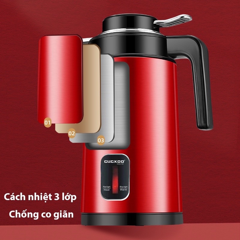 Bảo Hành 12 tháng. ấm đun nước siêu tốc giữ nhiệt tự động đun sôi lại khi nước nguội Cuckoo ST21 1500W dung tích 2L inox 304 cao cấp