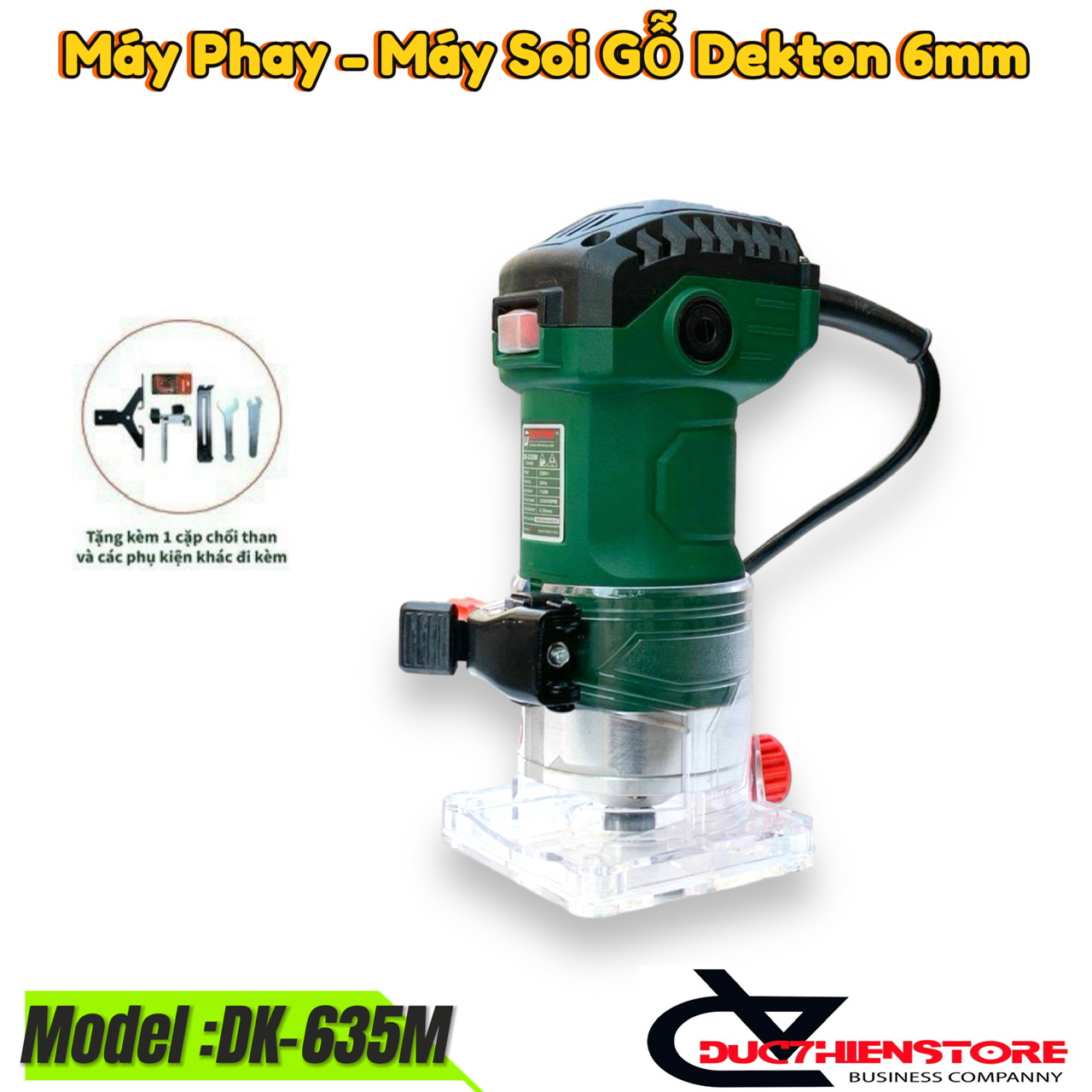 Máy phay máy soi gỗ dekton-dk635m | máy phay gỗ chính hãng 710w tốc quay 32000 rpm