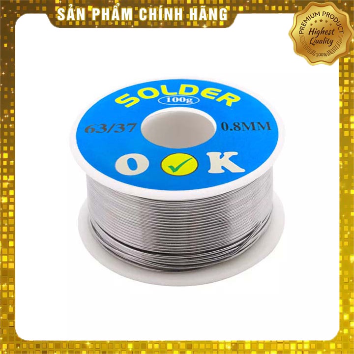 Thiếc hàn solder wire 0.8mm 100g tỷ lệ 63/37 sn/pb solder ok