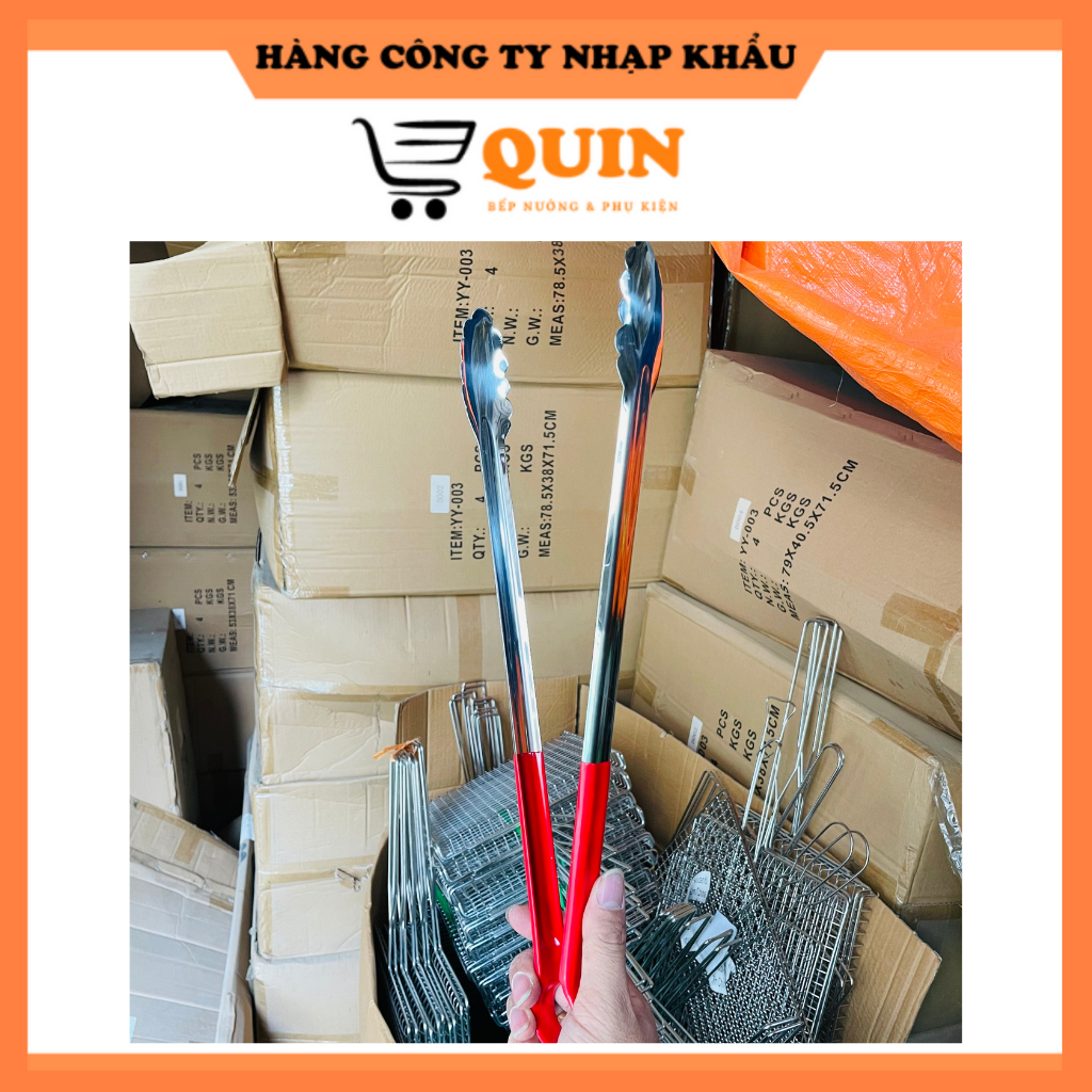 Kẹp gắp đồ ăn Kẹp Nướng Thịt Inox Kẹp thịt chống nóng Model KG41
