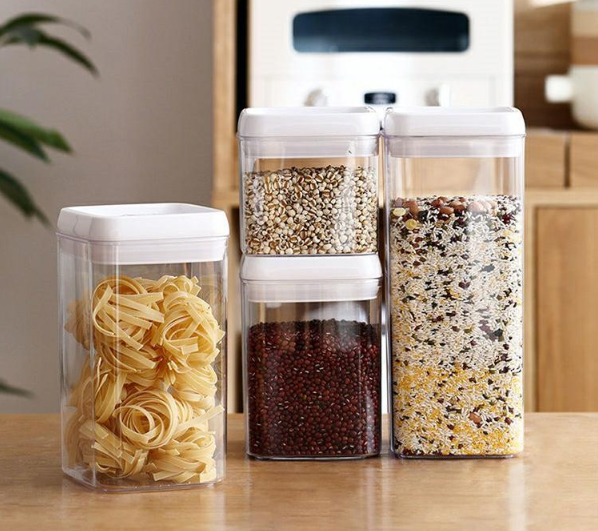 HỘP NHỰA ĐỰNG ĐỒ KHÔ CÓ NẮP HÚT CHÂN KHÔNG SmartHome