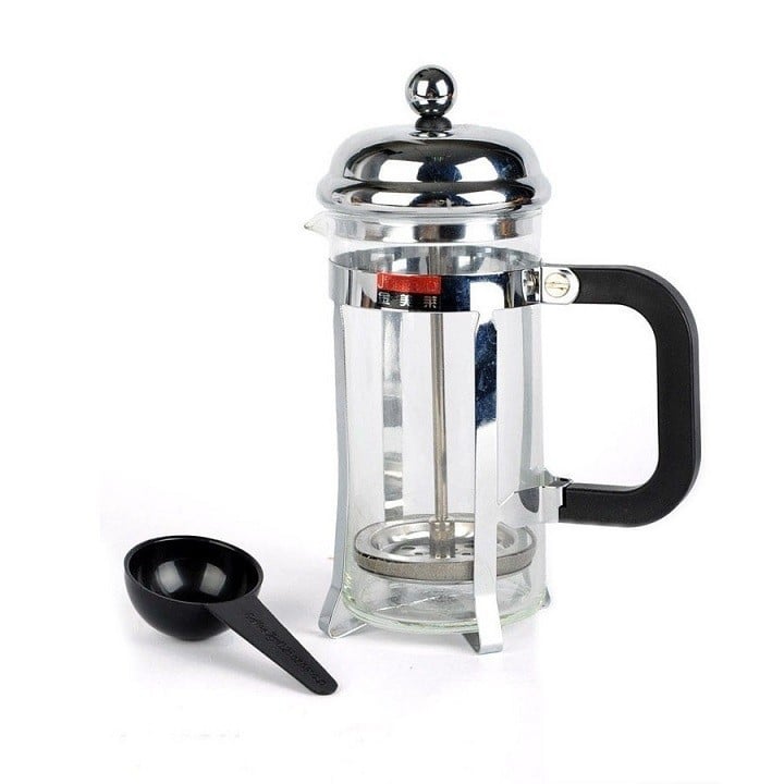 Bình Pha Cafe Kiểu Pháp 350ml (Bạc) - Bình pha cà phê french press - Dùng để pha trà hay cà phê theo phương pháp French press ép cà phê - Thiết kế tinh gọn, hiện đại, cafe, cà phê - Chất liệu cao cấp [TIỆN LỢI]