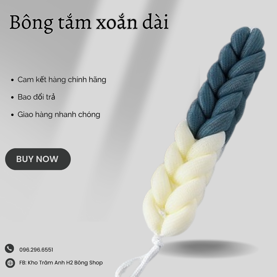Bông tắm dài bông tắm tròn cao cấp hàng nhập khẩu- bông tắm