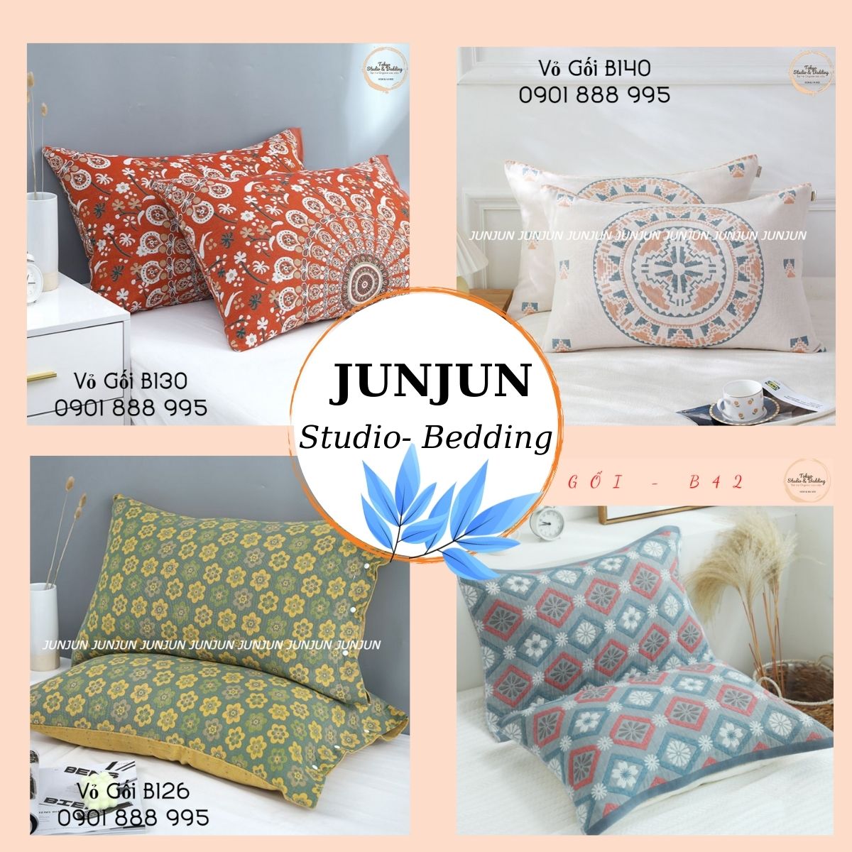 TH Vỏ Gối vải Xô Cotton Sợi tre Organic_Dòng Basic/Phổ thông