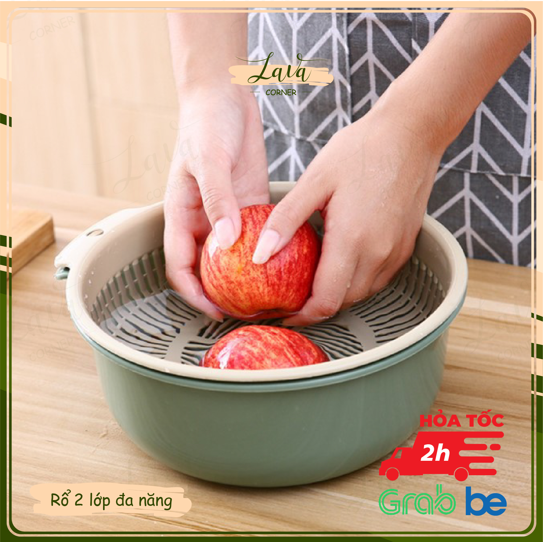 Rổ Nhựa Tròn 2 Lớp Đựng Thực Phẩm