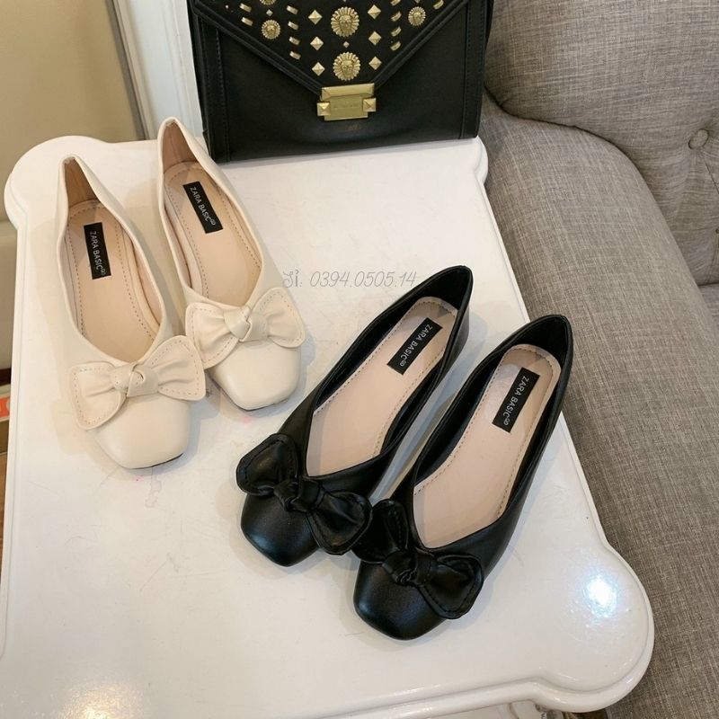 Giày Búp Bê Nữ ♥️FREESHIP♥️ Giày Bệt Nữ Êm Chân Đế Dẻo Da Mềm Đính Nơ Xinh Xắn LM 63