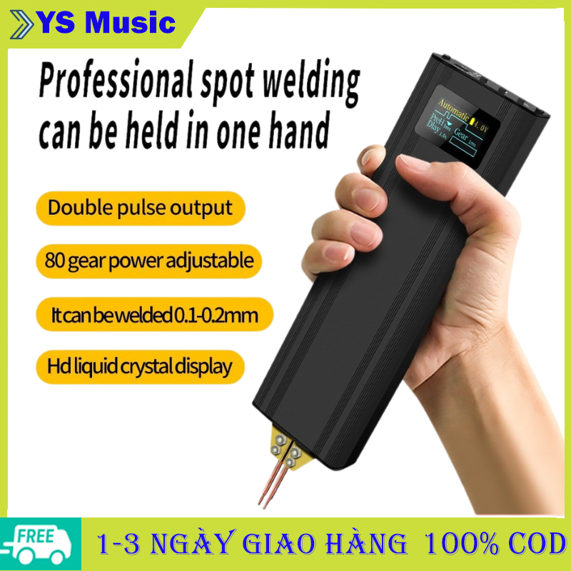 【Gói bưu điện Máy Hàn Điểm Cầm Tay Cầm Tay Có Màn Hình Mini 18650 Pin Lithium Bộ Hàn Điện Hoàn Chỉnh Tự Làm