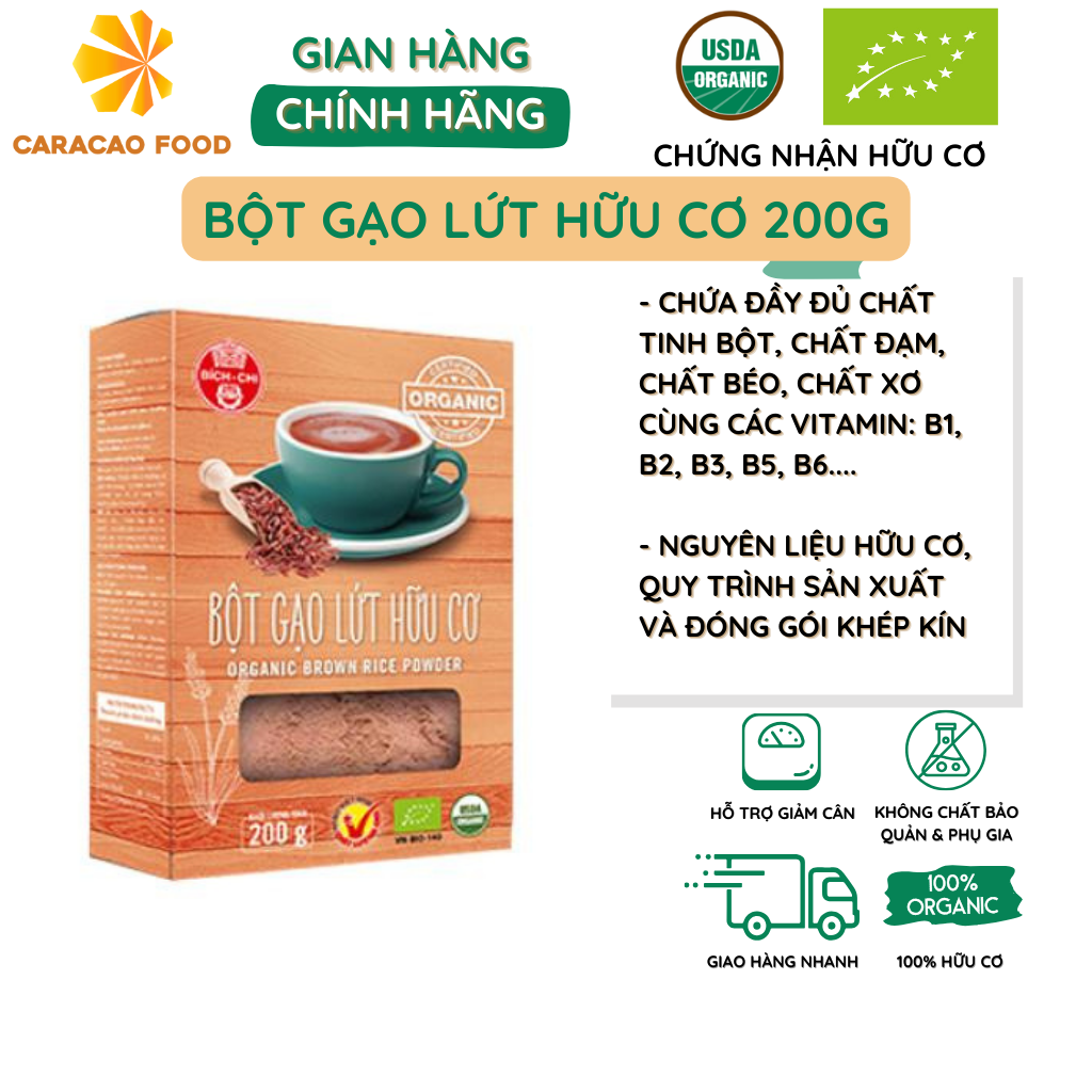 Bột gạo lứt hữu cơ bích chi 200g