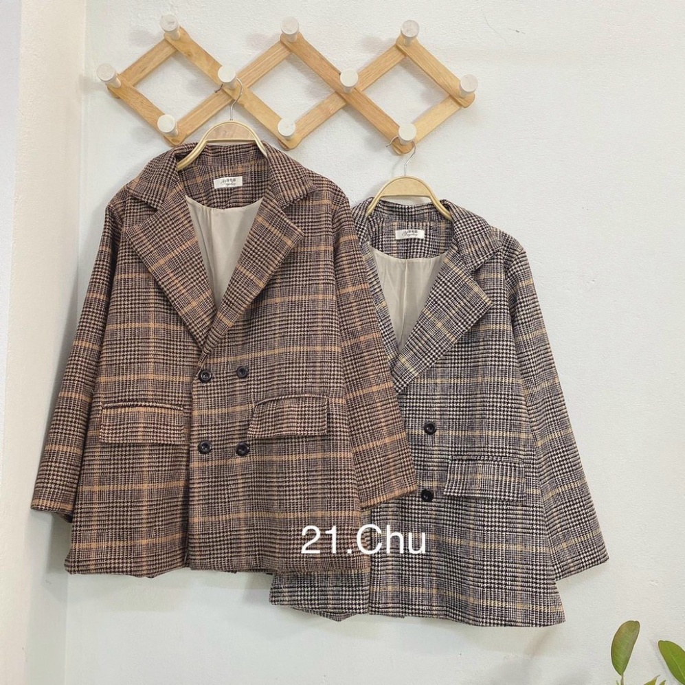 [ ẢNH THẬT ] Áo Blazer Nữ Dài Tay 2 Lớp Mẫu Mới Phong Cách Hàn Quốc, Áo Vest Nữ Khoác Ngoà, Áo blazer nữ 2 lớp Hàn Quốc họa tiết kẻ sọc, Áo vest nữ 2 lớp hoạ tiết kẻ sọc phong cách Hàn Quốc, Áo khoác thu đông nữ, Min Store