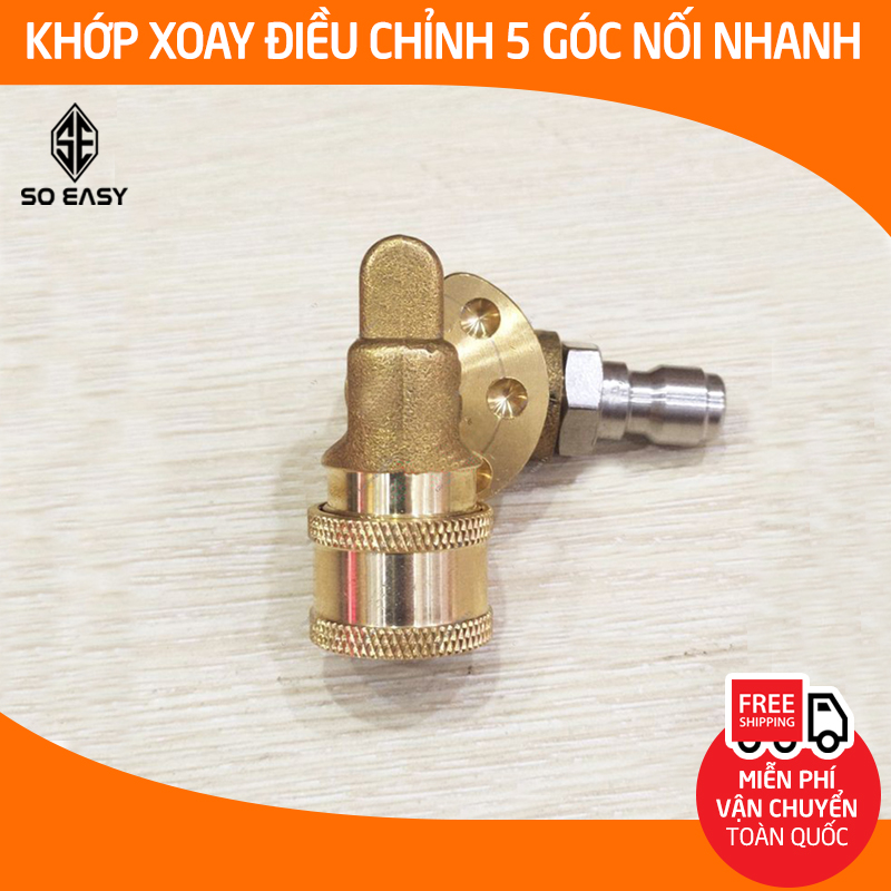 [HCM]Khớp xoay điều chỉnh 5 góc nối nhanh béc súng xịt rửa của máy rửa xe - Ren nối nhanh 1/4 inch – phụ kiện máy rửa xe – đầu nối xoay 5 góc dễ dàng sử dụng C0004-6