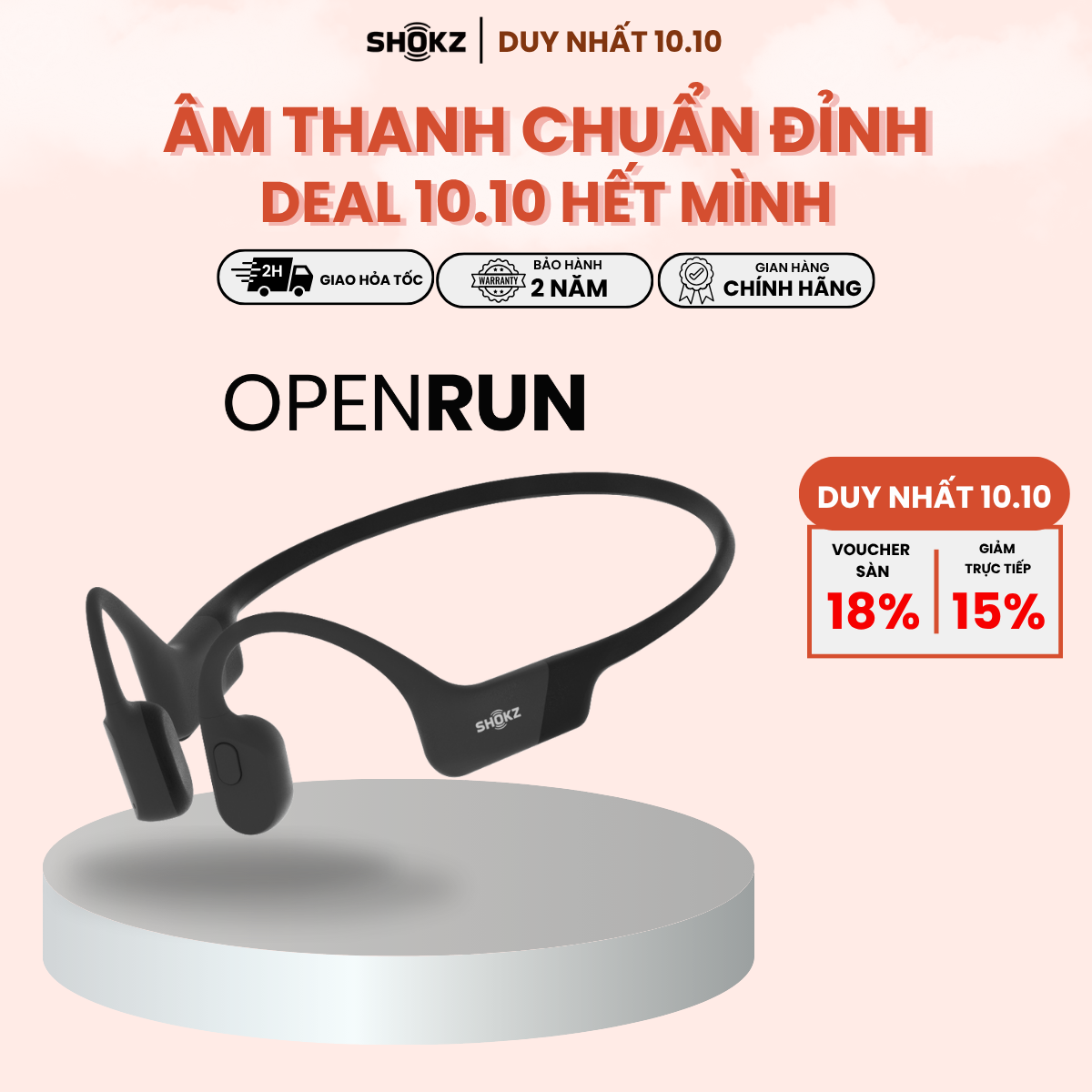 Tai Nghe Bluetooth Thể Thao Truyền Âm Thanh Qua Xương SHOKZ OPEN RUN S803 - Bảo hành 2 năm Chính Hãng - Nghe liên tục 8 giờ - Chống nước chuẩn IP67 - Sạc nhanh 1,5 giờ