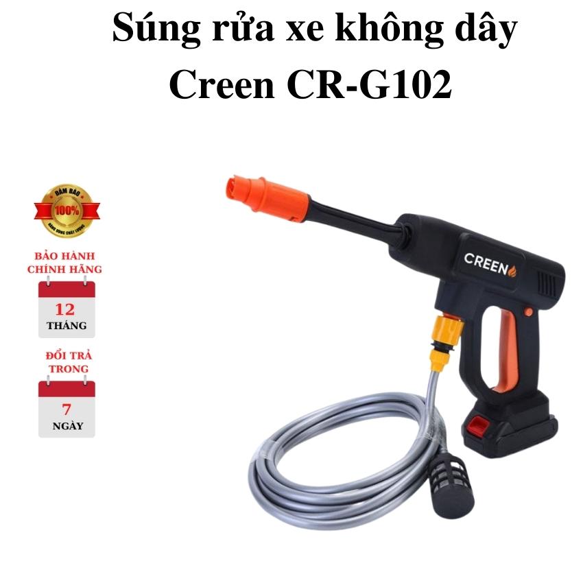 Máy rửa xe, súng rửa xe,súng xịt rửa xe, máy rửa xe cao áp pin 48v creen cr-g102. bảo hành chính hãng