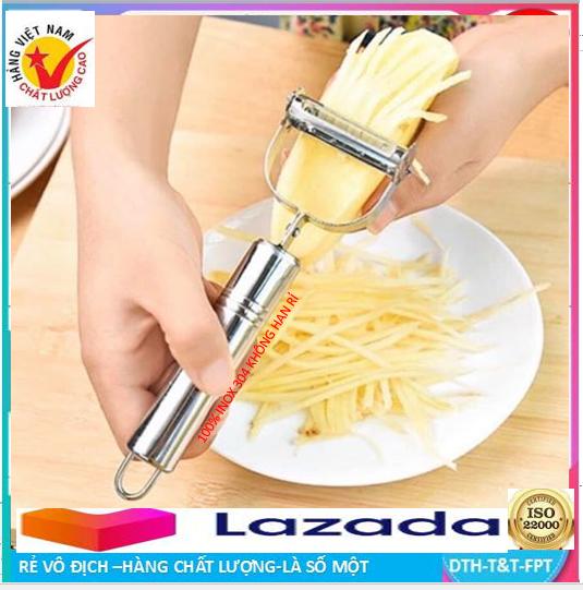 FREESHI🌺🌺Dụng cụ bào, thái sợi rau củ, nạo mắt khoai tây đa năng - INOX không gỉ, chuôi có móc treo