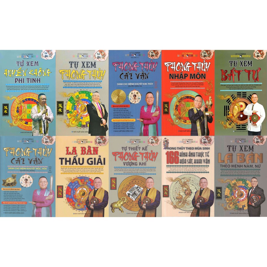Nguyetlinhbook sách - combo 10 quyển sách phong thuỷ hàng đầu của tác giả lý cư minh.