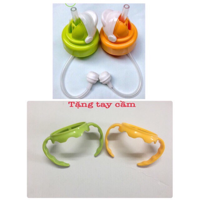 Nắp ống hút bình sữa Pigeon cổ rộng ( tặng tay cầm)