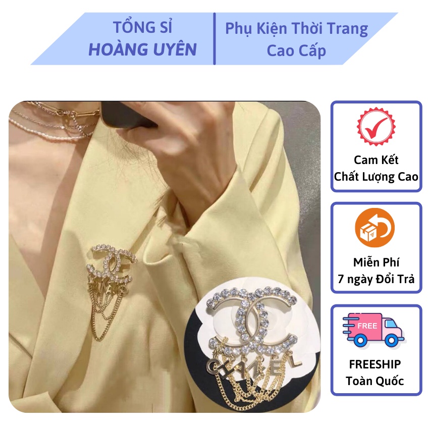Ghim cài áo nữ cao cấp tag cài áo đính đá siêu sang chảnh