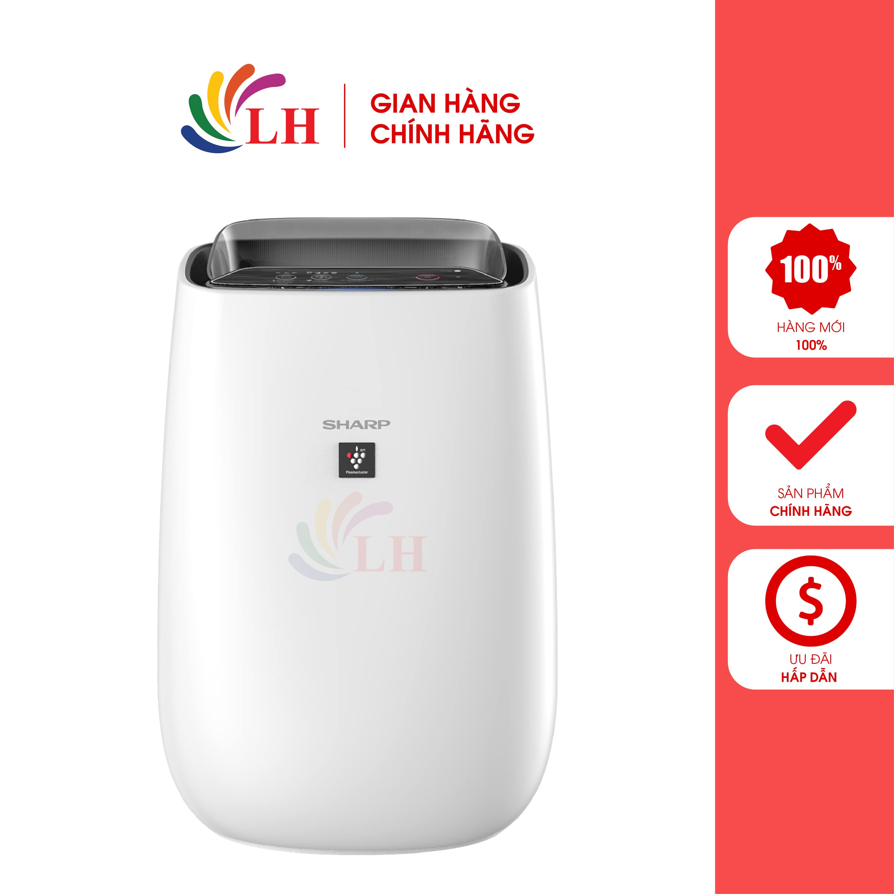 Máy lọc không khí Sharp FP-J40E-W - Hàng chính hãng - Lọc sạch không khí hiệu quả tiêu diệt nấm móc công nghệ Inventer tiết kiệm điện