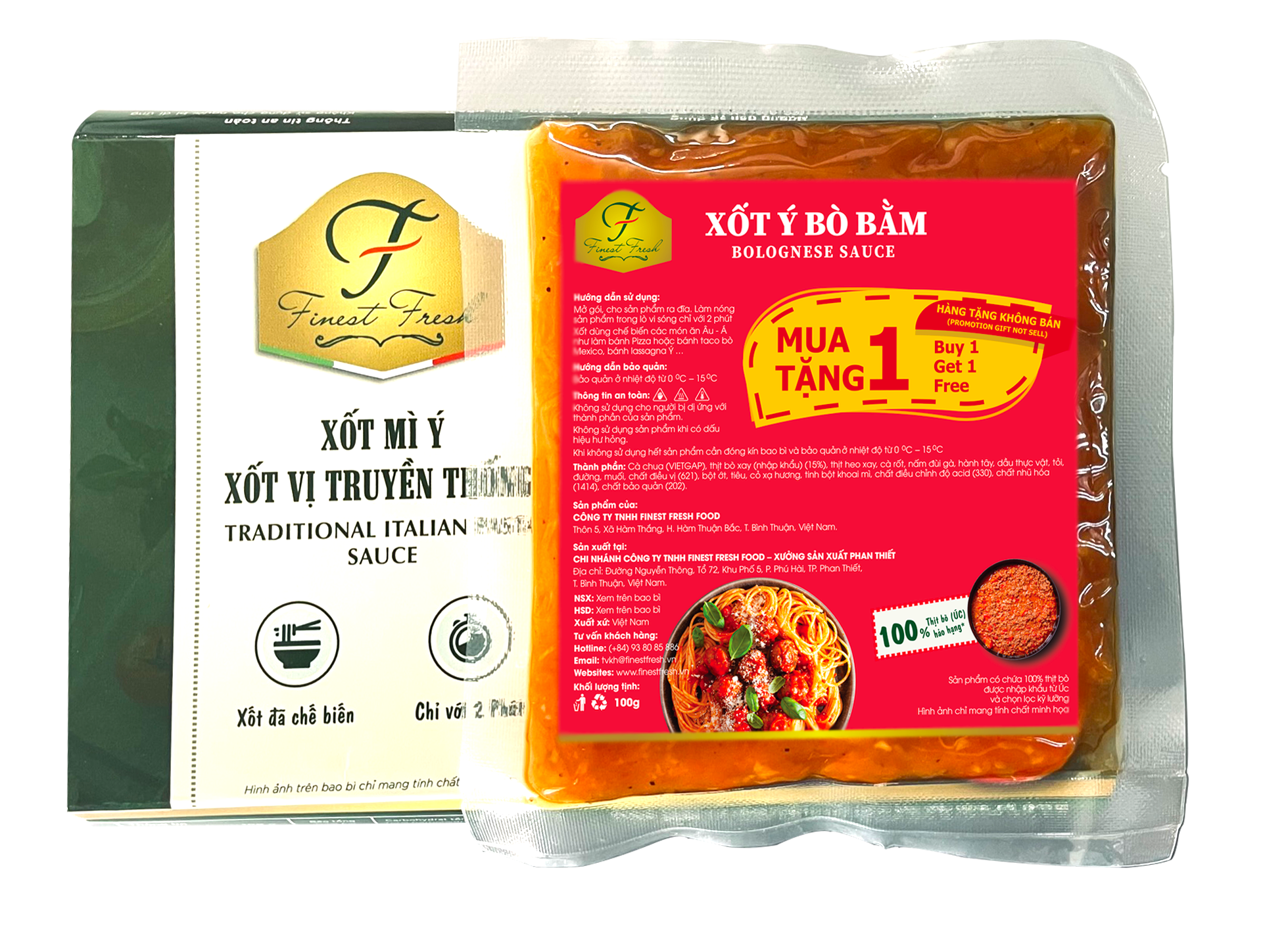 Xốt Ý - Truyền Thống, không cần chế biến, nấu trong 2 phút - Gói 200G