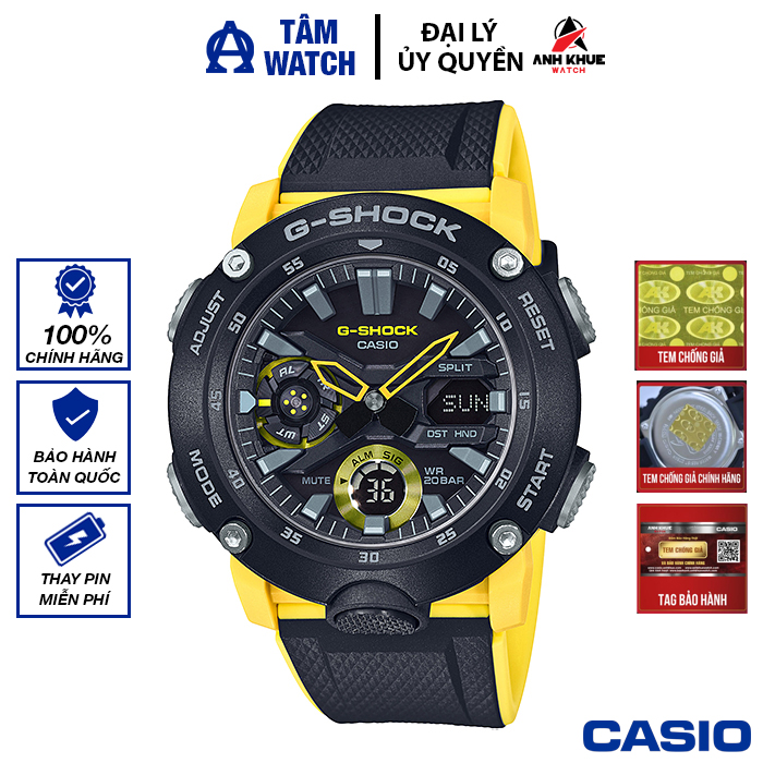 Đồng hồ nam dây nhựa casio g-shock chính hãng anh khuê ga-2000-1a9dr