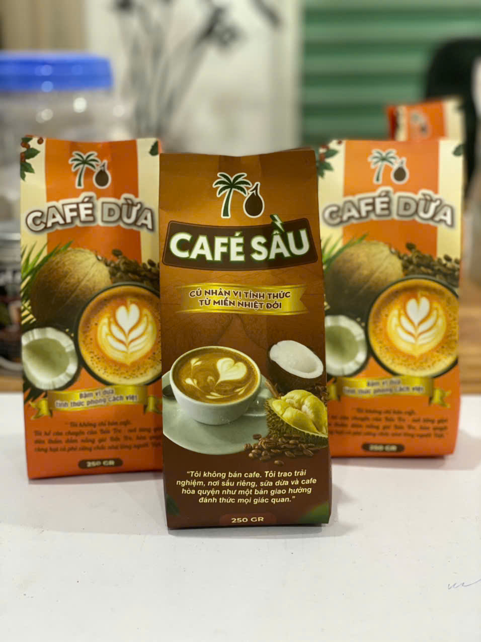 SẦU CAFÉ 71 – BỘT CÀ PHÊ SỮA DỪA SẦU RIÊNG nguyên chất, ĐẬM VỊ CHẤT, BÉO THƠM CHUẨN VỊ QUÊ.
