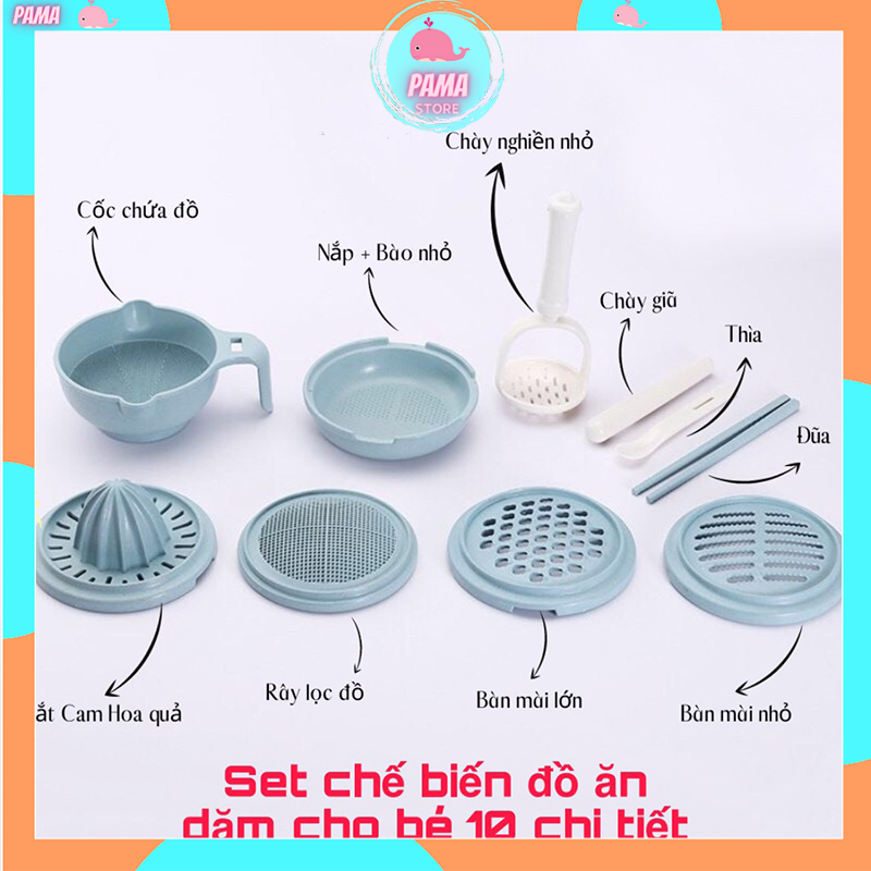 Dụng cụ chế biến đồ ăn dặm cho bé kiểu Nhật, 10 món sử dụng dễ dàng PAMA STORE AD29