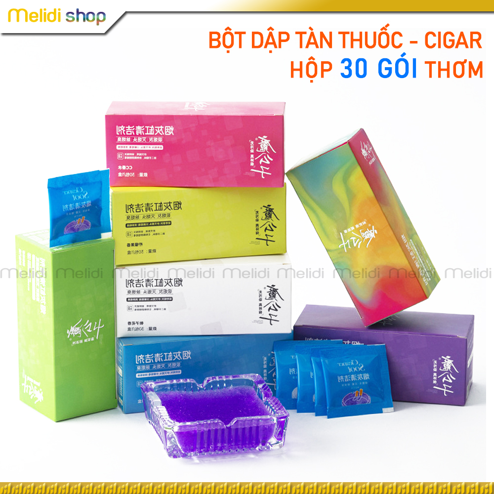 Bột dập tàn thuốc cho gạt tàn cigar, khử mùi thuốc lá, có nhiều mùi hương-màu sắc, cát ẩm vệ sinh khử khói thuốc, melix vg1 smoke free balm