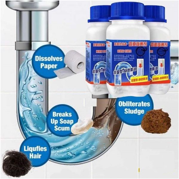 Set 5 lọ Bột thông cống siêu mạnh, thông tắc cống, bồn rửa bát