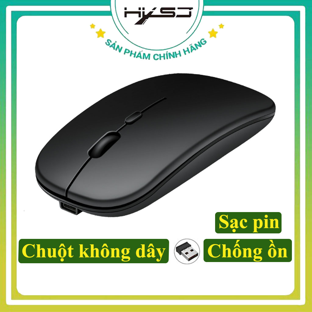 Chuột không dây (GIẢM GIÁ CỰC SỐC) sạc pin siêu mỏng 2.4GHz HXSJ M01 không gây tiếng ồn sạc 1 lần dùng 1 tuần cho Laptop macbook PC Tivi - Hàng Chính Hãng