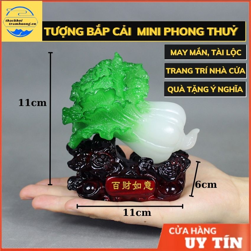 Tượng bắp cải phong thủy mini,đồ phong thủy chiêu tài hút lộc trang trí nhà cửa, bàn làm việc