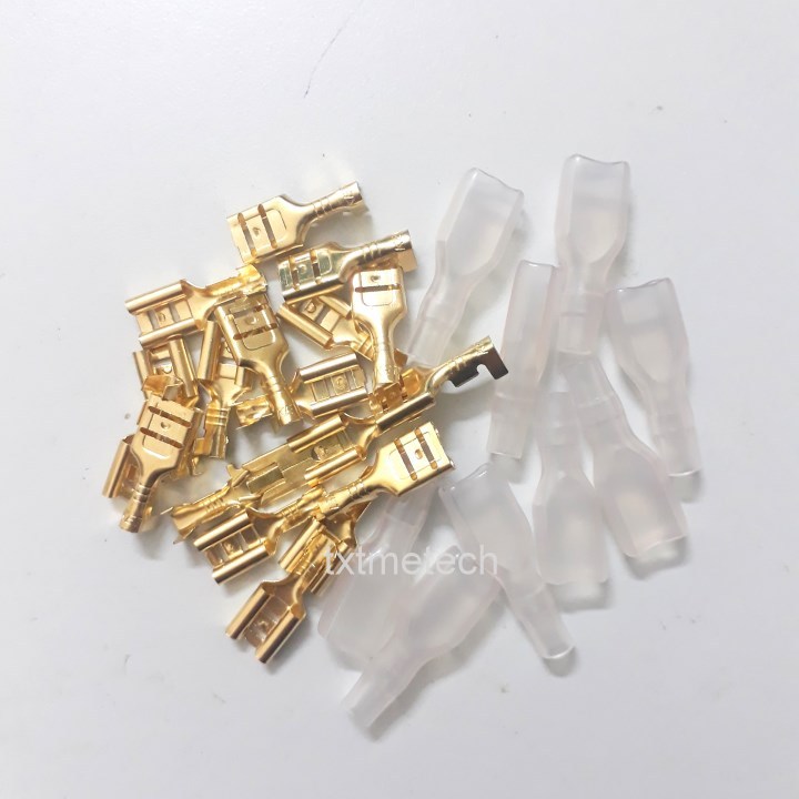 Đầu cos ghim 6.3 kèm bọc nhựa - 50 bộ