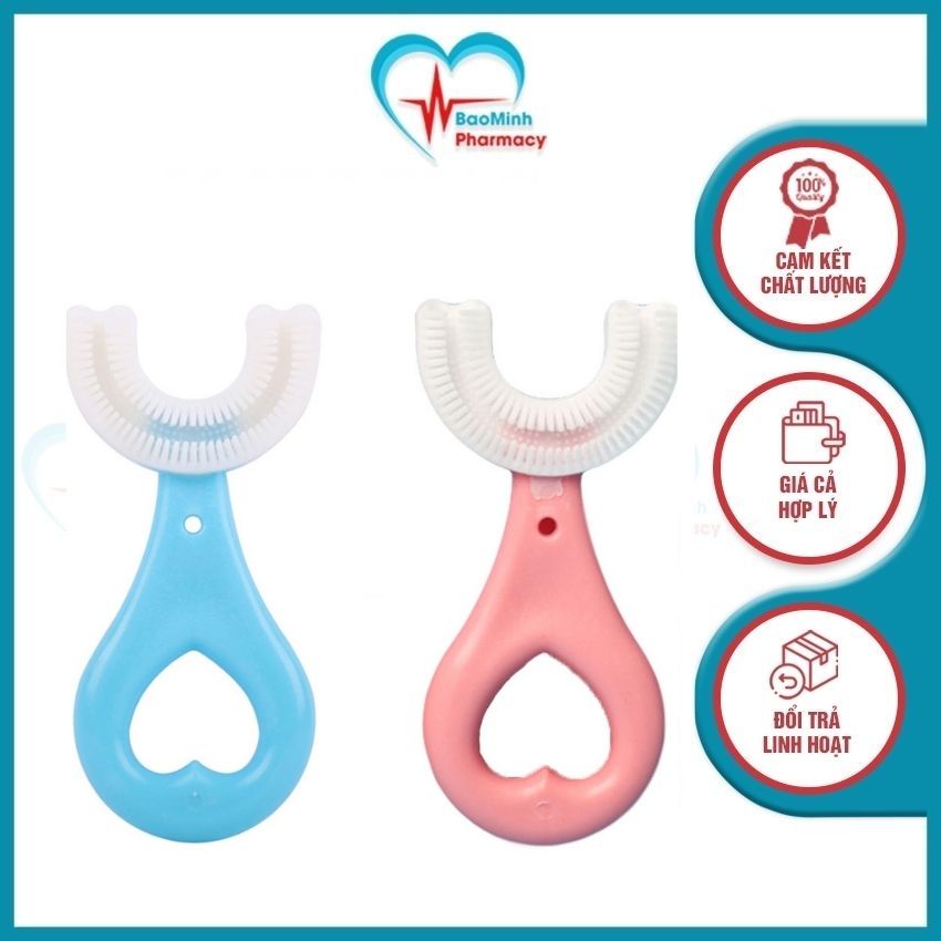 Bàn chải đánh răng cho bé chữ u Thông minh chất liệu Silicon Siêu mềm Tập đánh răng Tạo thói quyen cho bé 2 - 6 tuổi