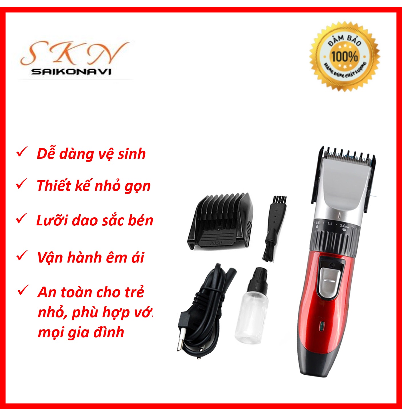 Tăng Đơ Cắt Tóc , Tông Đơ Cắt Tóc , Chạy Pin, Có Sạc, Không Dây Chuyên Hớt Tóc Cho Người Lớn Và Trẻ Em