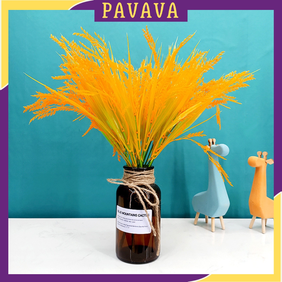 Cành lúa vàng trĩu bông PAVAVA size lớn-bông lúa giả decor trang trí tết