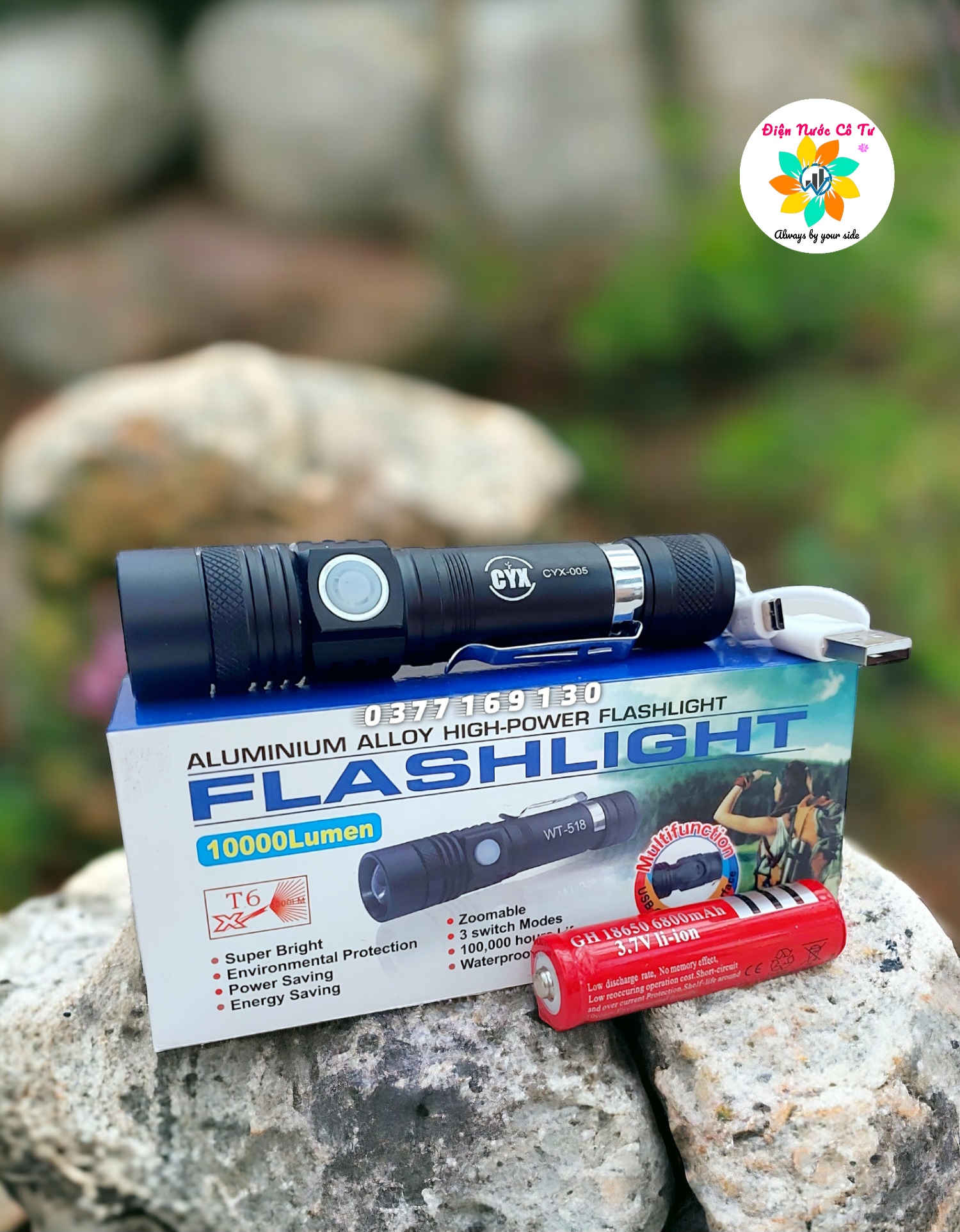 Đèn pin siêu sáng USA CYX-005, đèn pin siêu sáng, đèn led chống nước