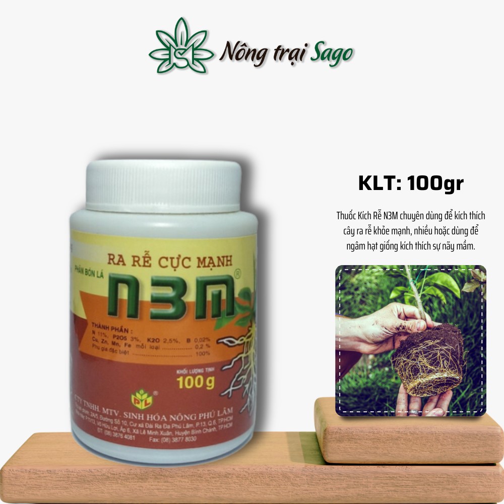 Phân Bón Lá Kích Rễ N3M - kích ra rễ cực mạnh, dùng để giâm cành, ngâm hạt giống - Nông Trại Sago