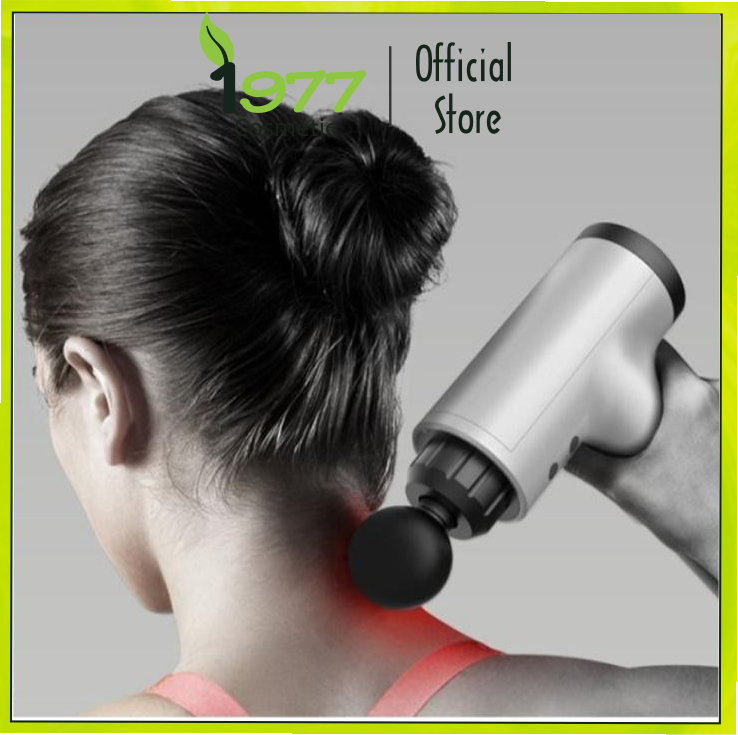 Súng Massage Toàn Thân 4 Đầu 6 Chế Độ Cao Cấp Giảm Cơ Căng Cơ Nhức Mỏi Vai Gáy Giảm Stress Hiệu Quả Bảo Hành 12Tháng