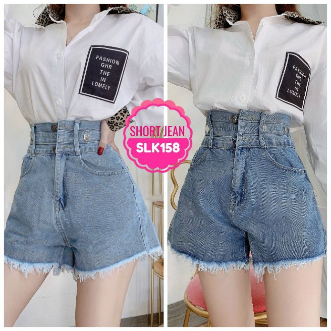 QUẦN JEAN NỮ LƯNG CAO QUẦN SHORT ĐÙI JEAN CAO CẤP ẢNH THẬT SLK158