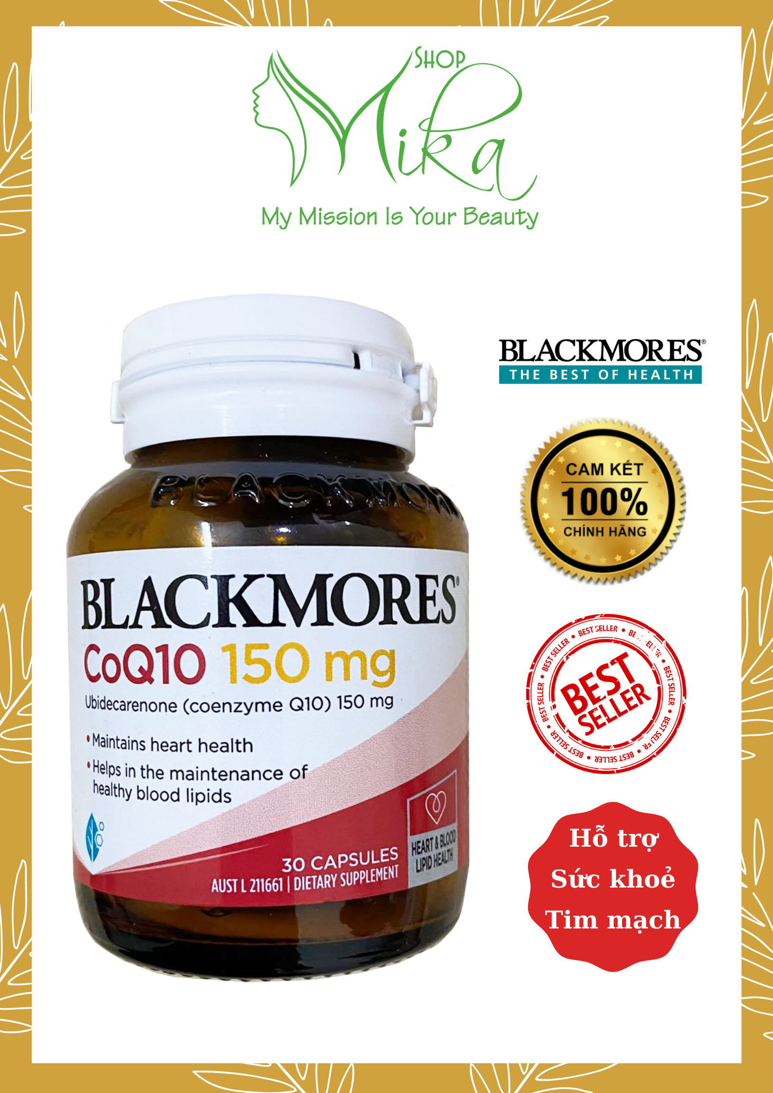 Hỗ trợ sức khoẻ tim mạch - coq10 150mg blackmores 30 viên