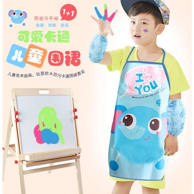 🍄[2-8 Tuổi - Dài 50cm ] Sỉ Tạp Dề Chống Thấm Nước Chất Liệu Nilon 1 Lớp Siêu Đẹp, Giá Rẻ Cho Bé Học Vẽ, Nấu Ăn