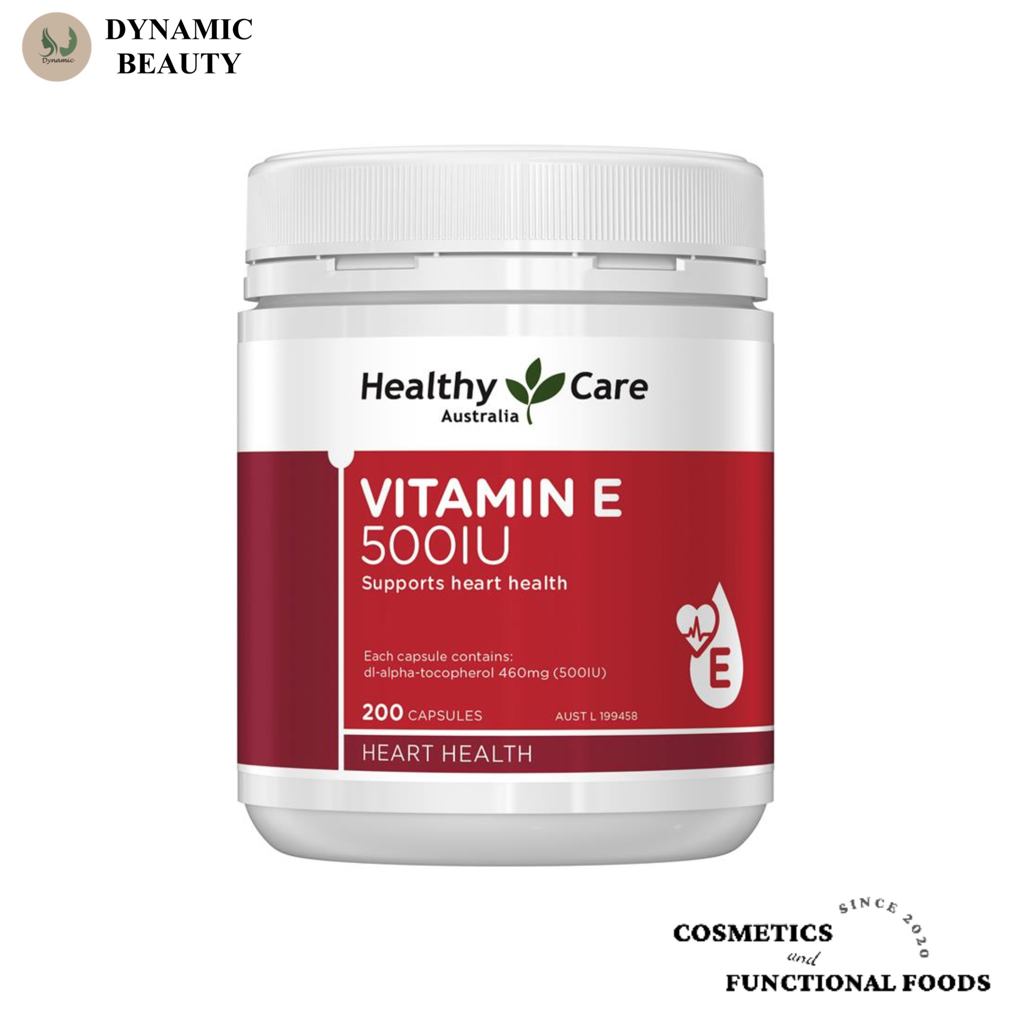 Viên uống Healthy Care vitamin E 500iu 200 viên bổ sung vitamin e