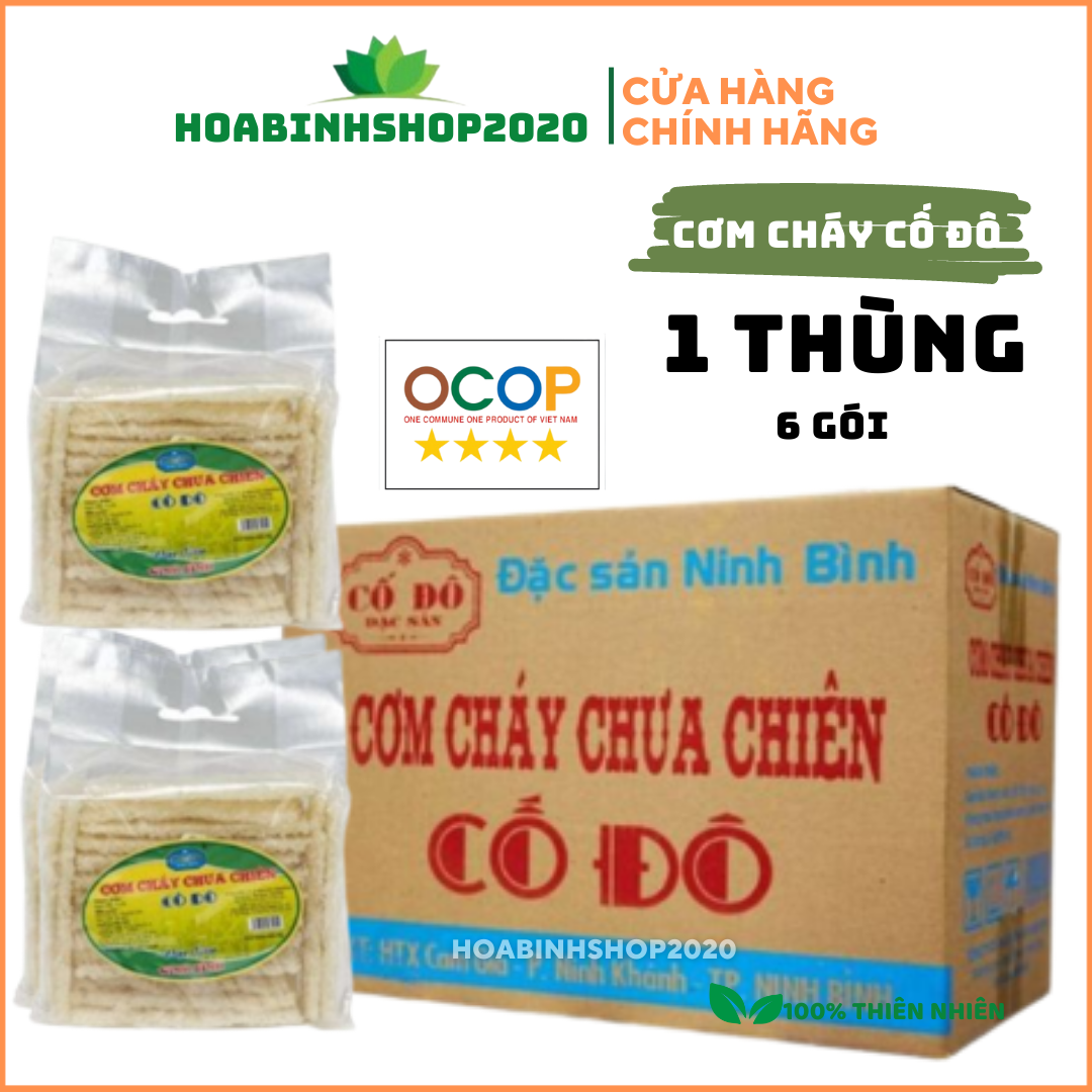 Combo 6 gói cơm cháy chưa chiên 1kg cố đô- đặc sản ninh bình