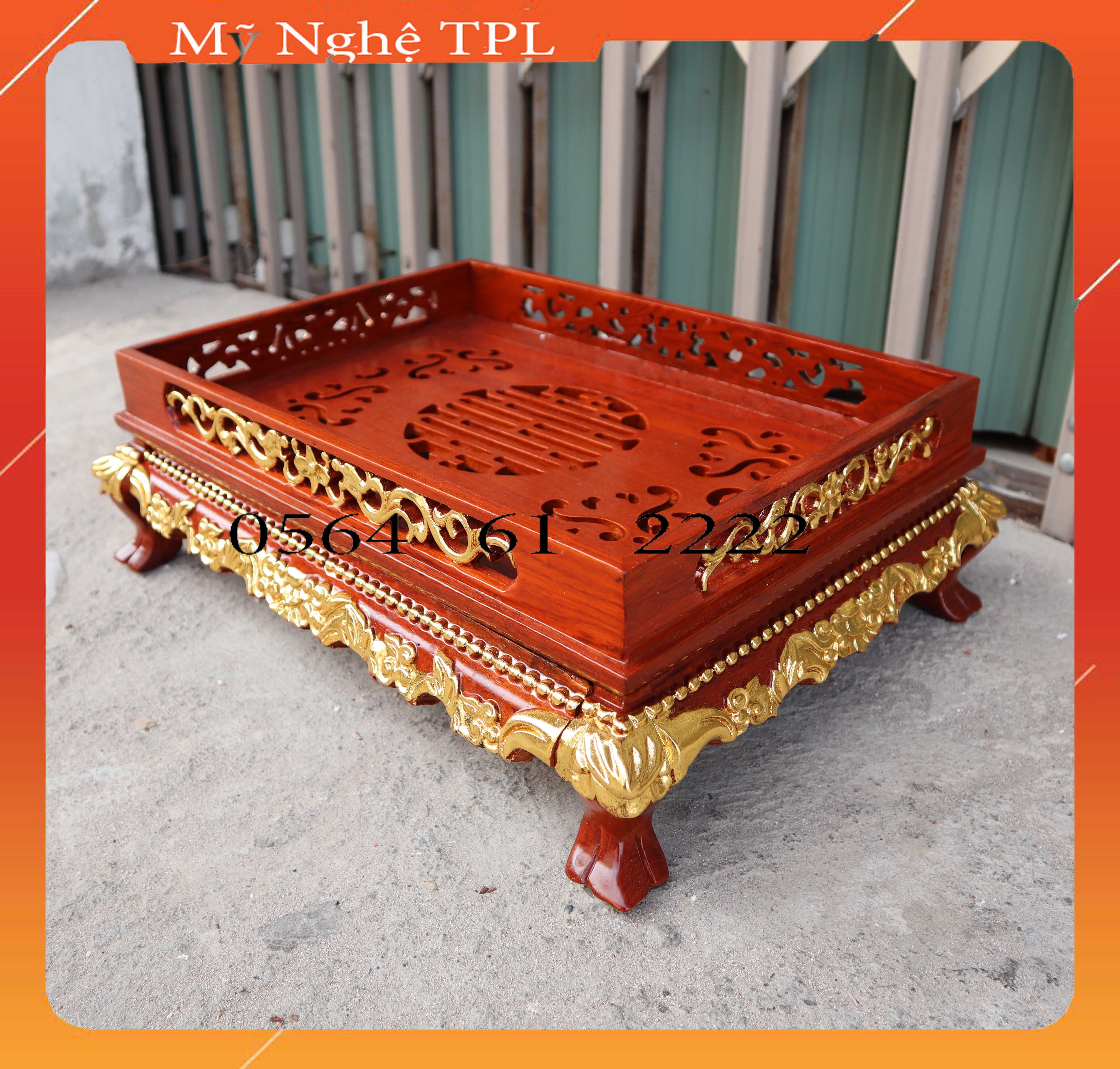Khay trà phòng khách gỗ hương Khay trà rát vàng đẹp