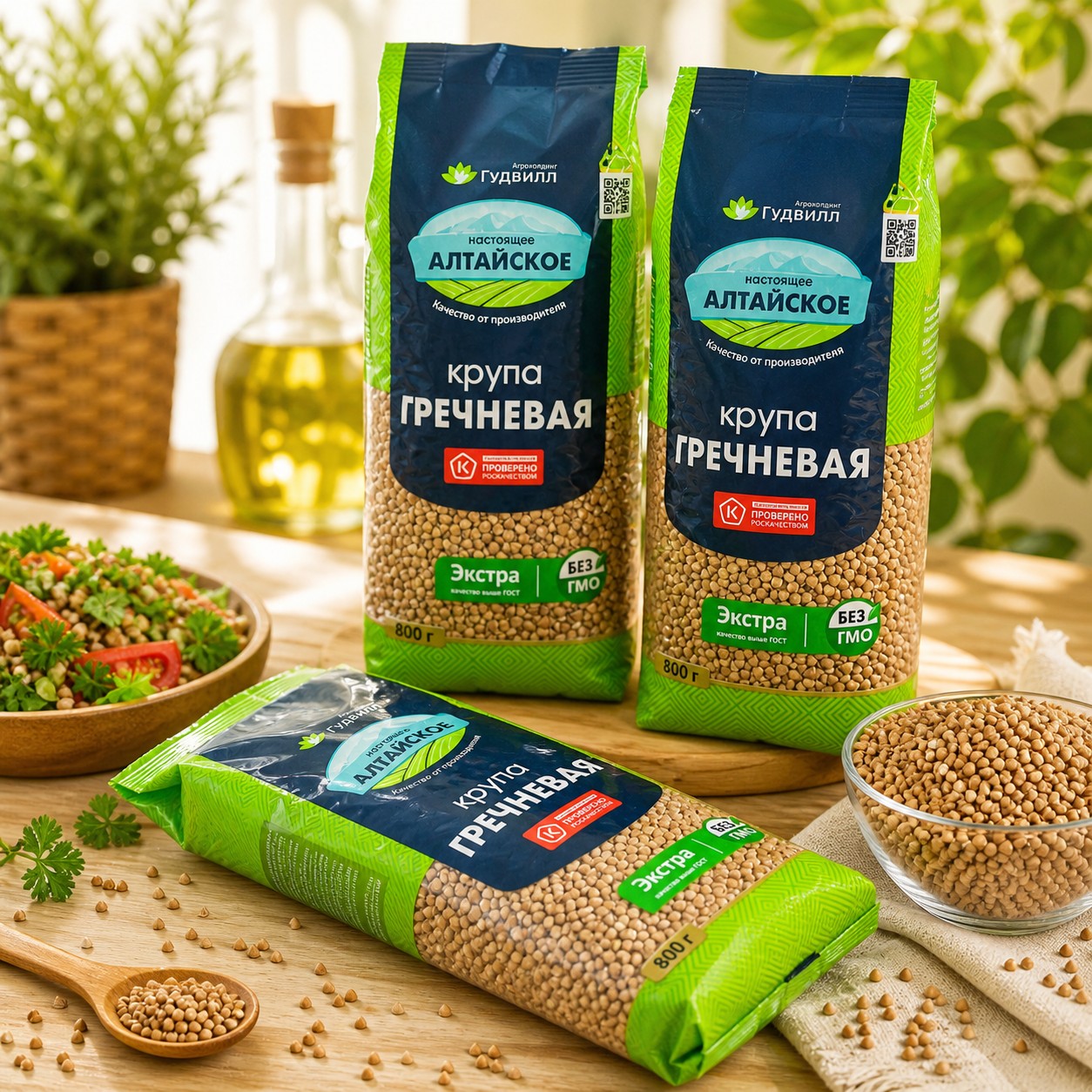 Hạt kiều mạch Nga BUCKWHEAT thương hiệu Good Will (gói 800g)