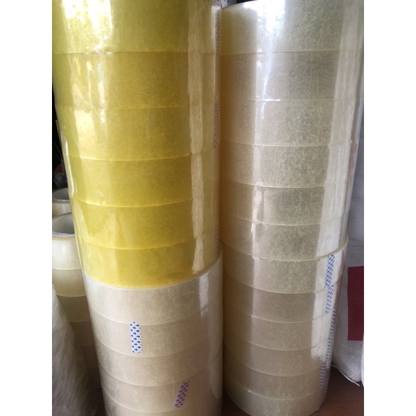 Băng dính/băng keo trong, đục, vàng 1kg/cuộn đóng hàng siêu dính, siêu dai, chắc bền