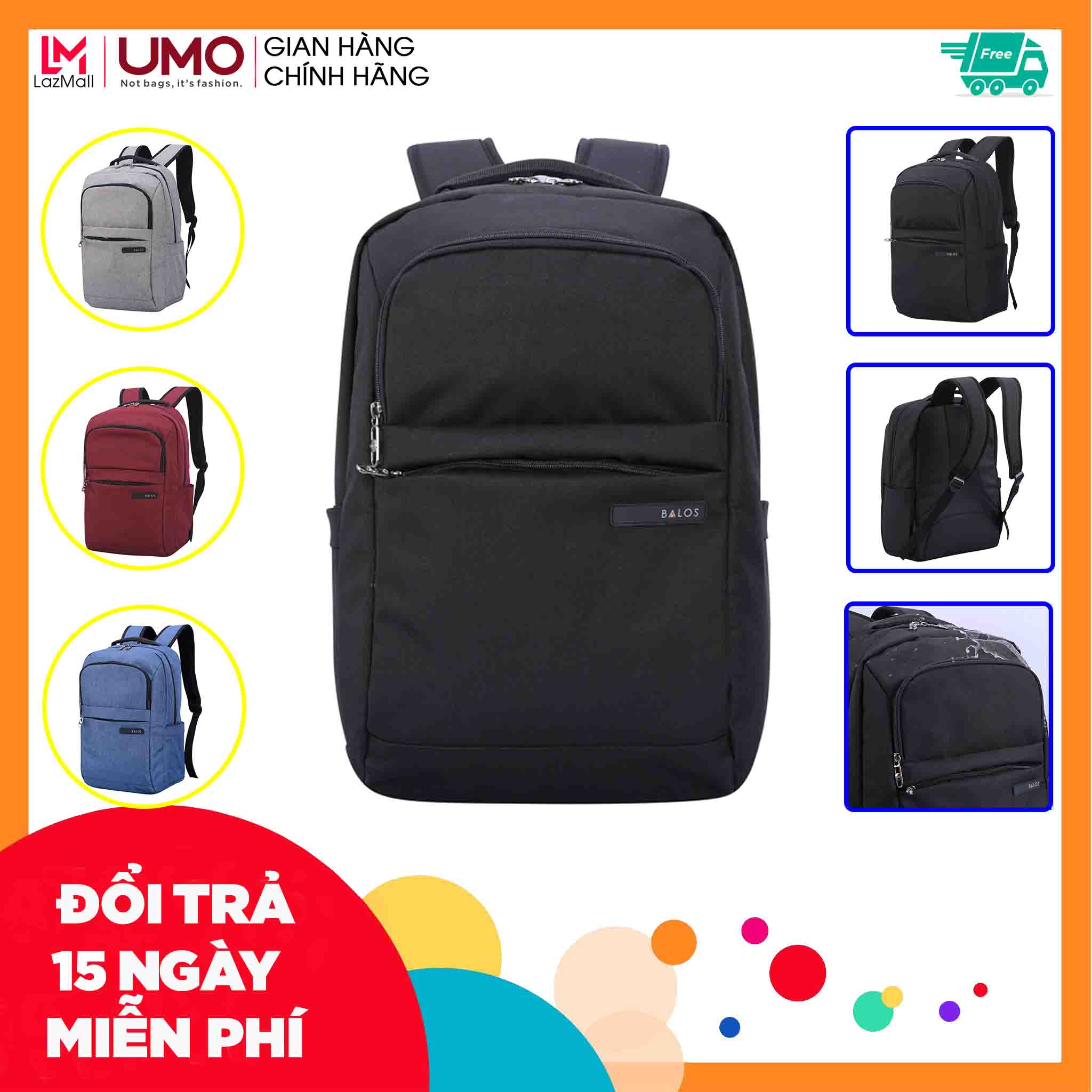 Balo Chống Nước OPAL Black Backpack - Balo Laptop 14inch Balo Laptop Thời Trang- Khoá Kéo Hàn Quốc, Màu Trung Tính Dễ Phối Đồ, Ngăn Chống Sốc Riêng Biệt, Độ Bền Cao, Nhiều Ngăn, Balo Học Sinh, Balo Laptop,Balo du lich UMO, UMO.VN