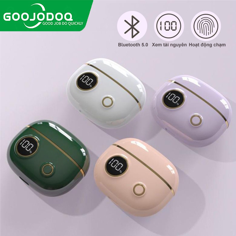 Tai nghe goojodoq bluetooth không dây, tai nghe âm thanh nổi hi-fi ipx5 tws, có hộp sạc tai nghe bluetooth