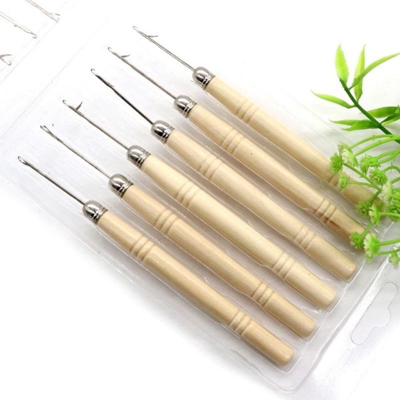 Que móc nối lông vũ, dụng cụ nối tóc lông vũ, cây móc nối tóc cho salon