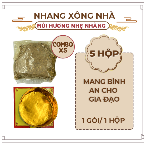 Combo 5 Hộp Nhang Xông Gói Mang Bình An Cho Gia Đạo - Hàng Mã Thiên Lộc