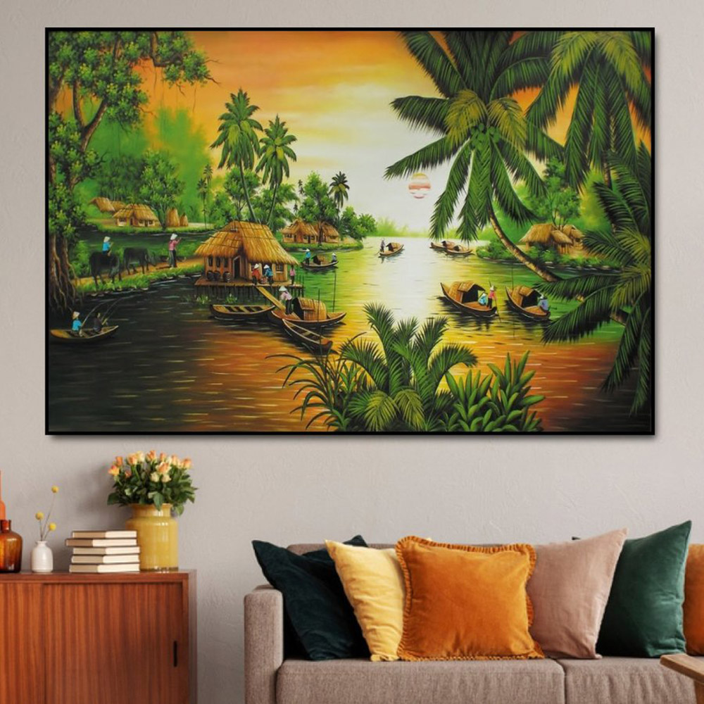 Tranh Gỗ Cao Cấp - Tranh Treo Tường Phong Cảnh Sông Nước 3